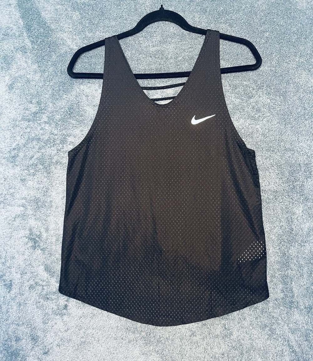 Nike Pro Mesh Tank Top Womens Medium Black Dri-FIT Workout Gym DD2258